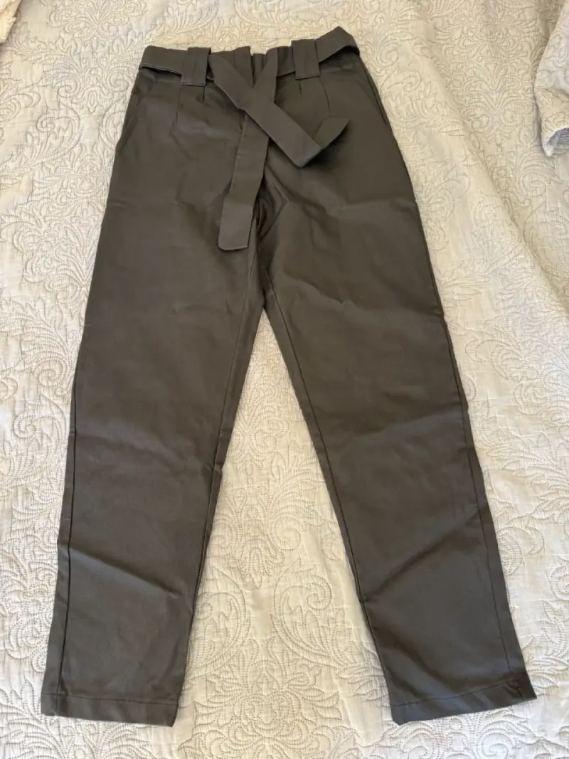Pantalón paperbag gris para mujer - 1