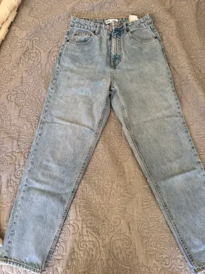 Jeans celestes de tiro alto - miniatura 1