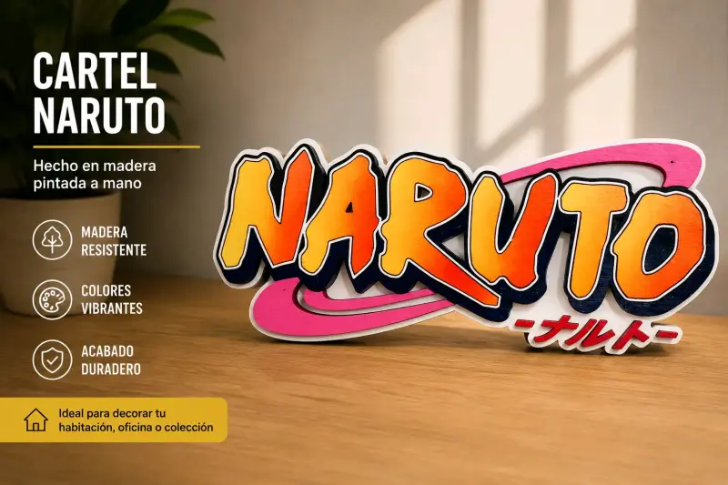 Logo Naruto madera pintada