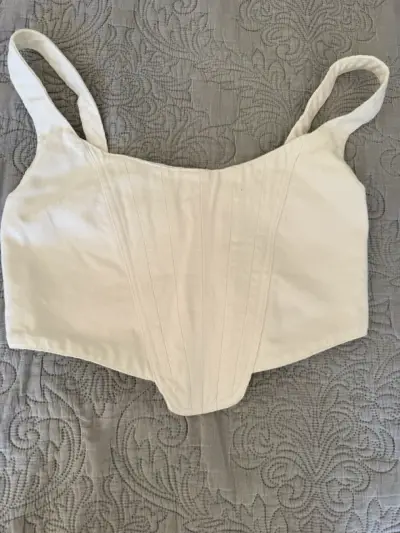 Corset Saint Male blanco de mezclilla - miniatura 1