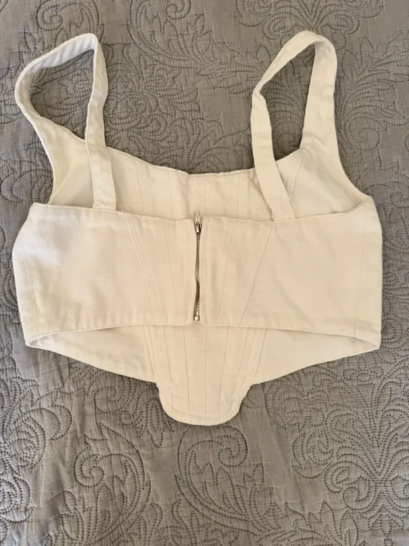 Corset Saint Male blanco de mezclilla - 2