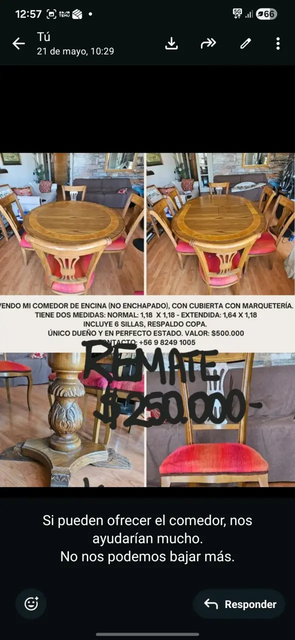 Juego de comedor de encina - 1