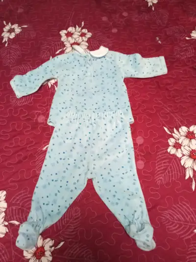 Pijama bebé azul con medusa - miniatura 2