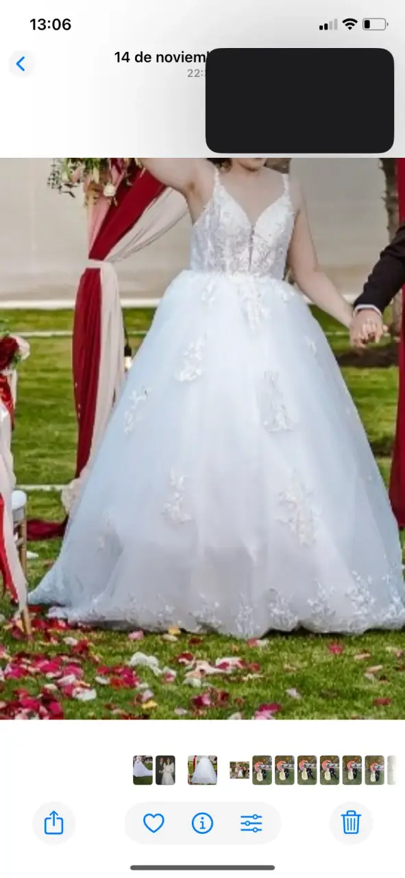 Vestido de novia blanco elegante con encaje estilo - 2