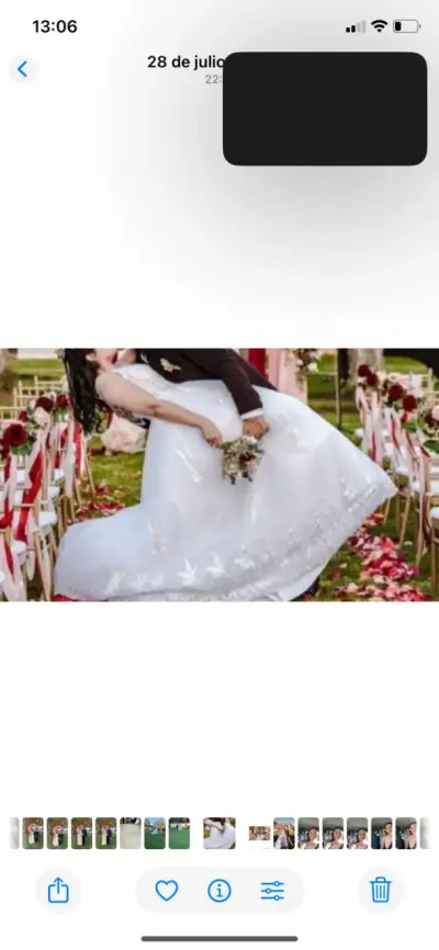 Vestido de novia blanco elegante con encaje estilo - miniatura 3