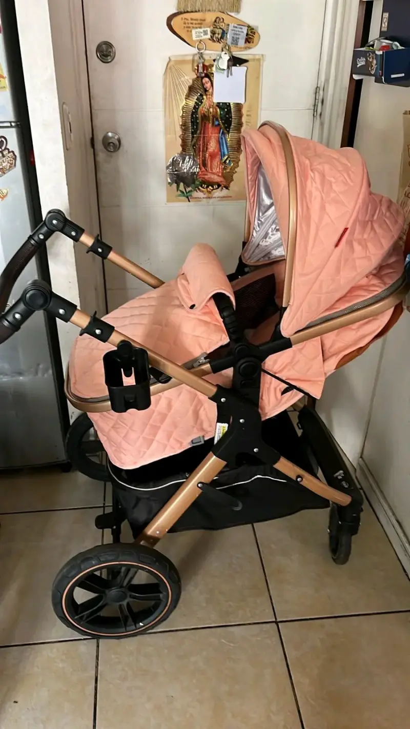 Coche de bebé rosado - 2