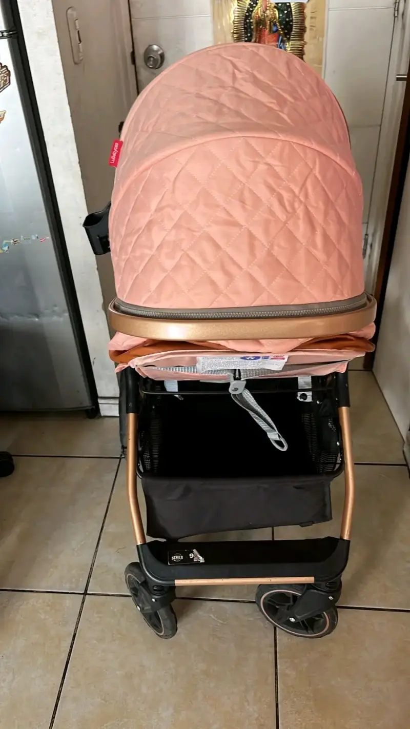Coche de bebé rosado - 5