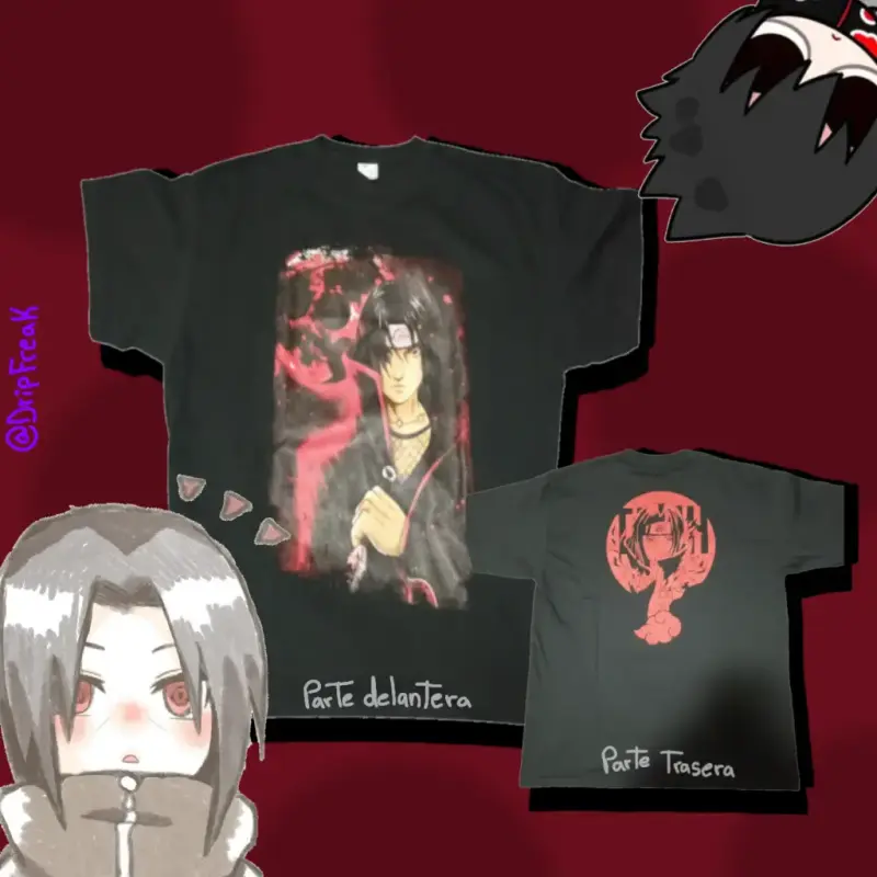 Polera negra con diseño anime - 3