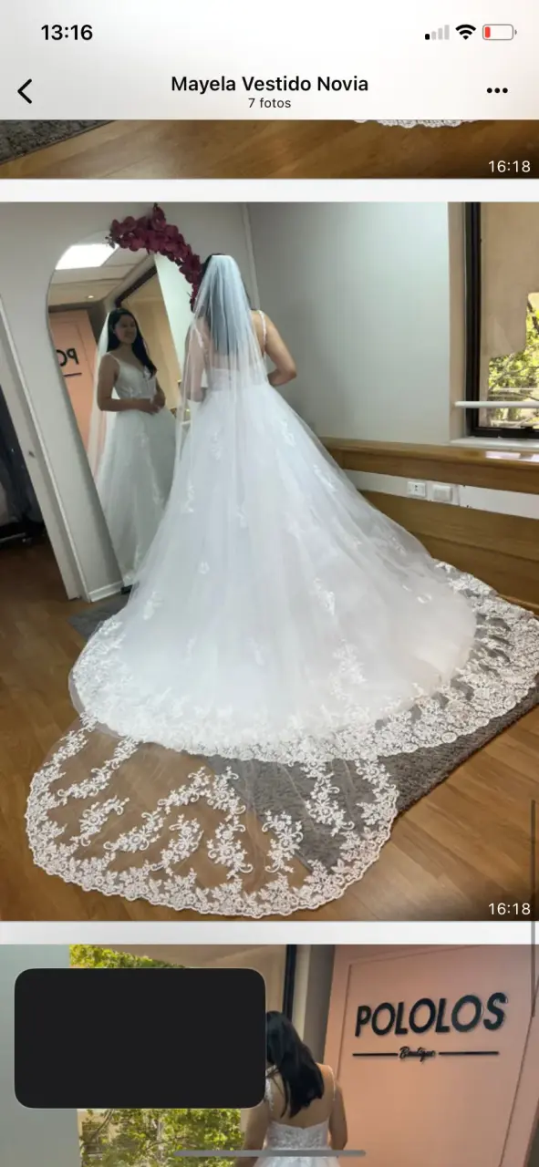 Vestido de novia blanco elegante con encaje estilo - 1