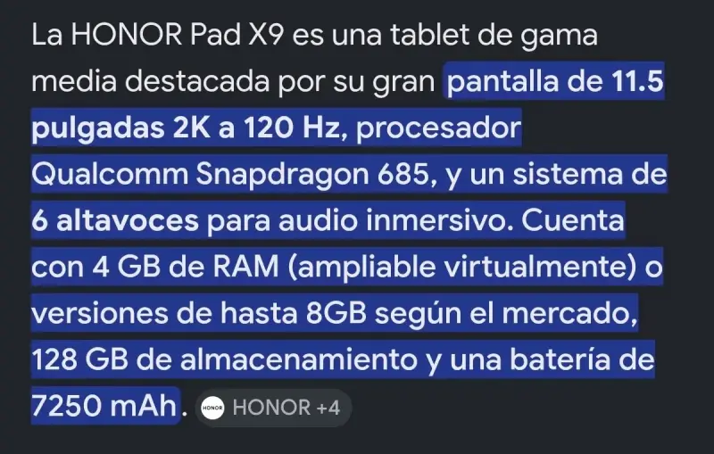 Tablet HONOR Pad X9 8+128GB - 2