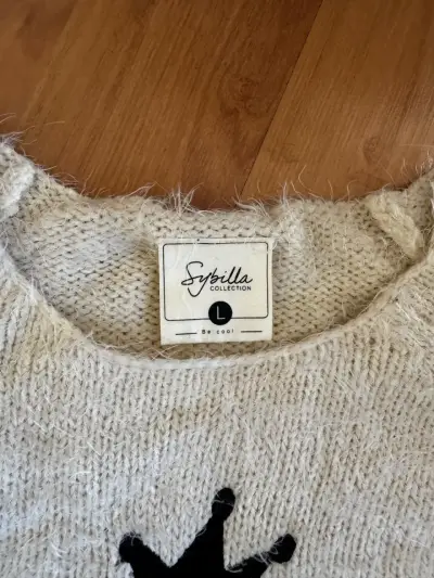 Suéter beige claro de lana - miniatura 2