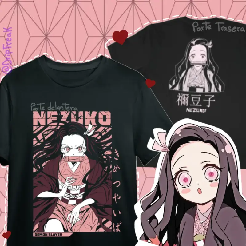 Polera negra Nezuko Kamado anime - 3