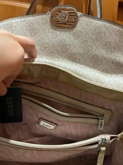 Cartera Guess original, beige con logo - miniatura 4