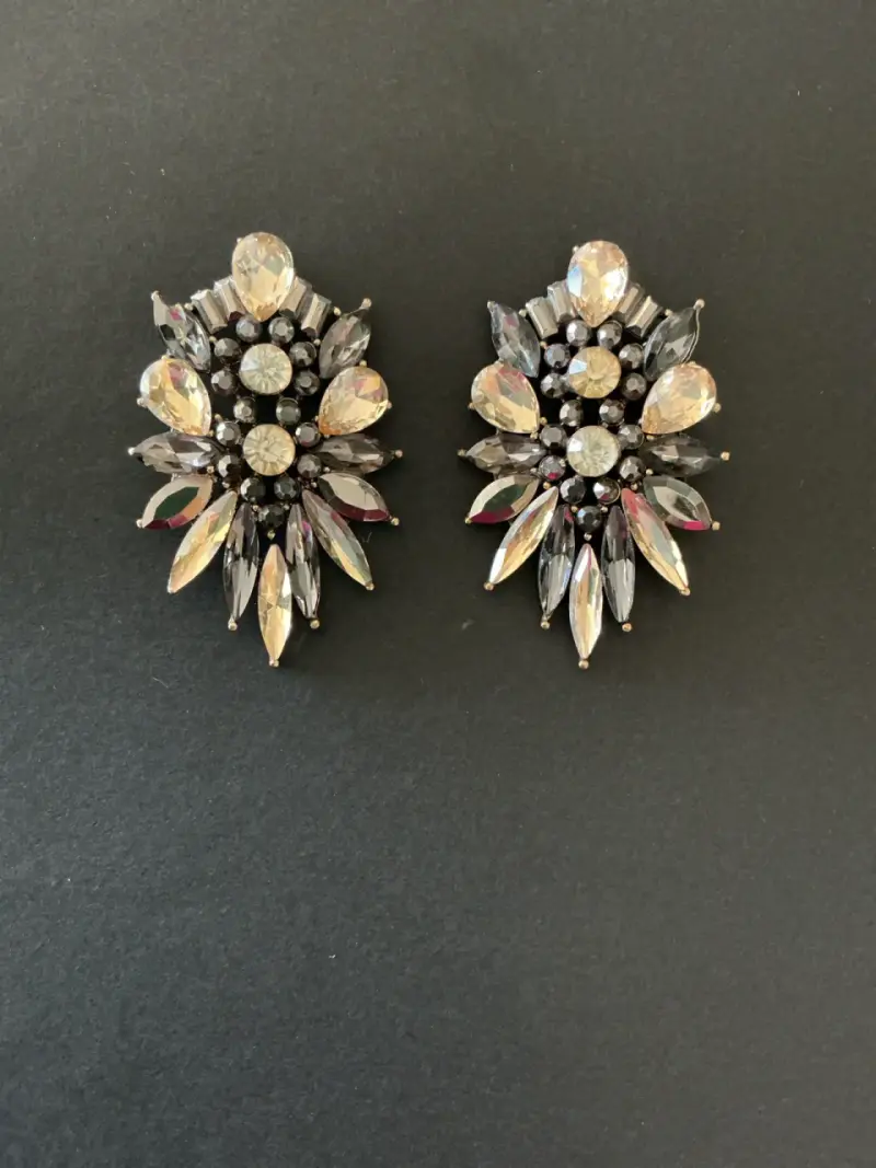 Aros estilo vintage con cristales - 1