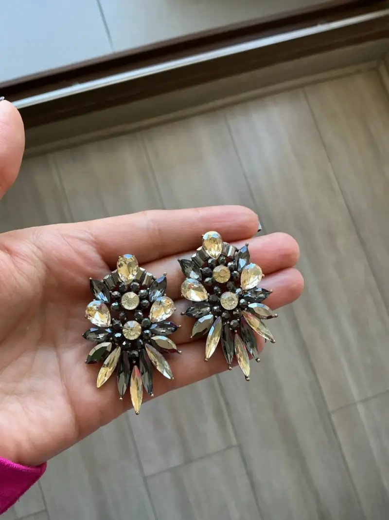 Aros estilo vintage con cristales - 2
