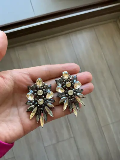 Aros estilo vintage con cristales - miniatura 2