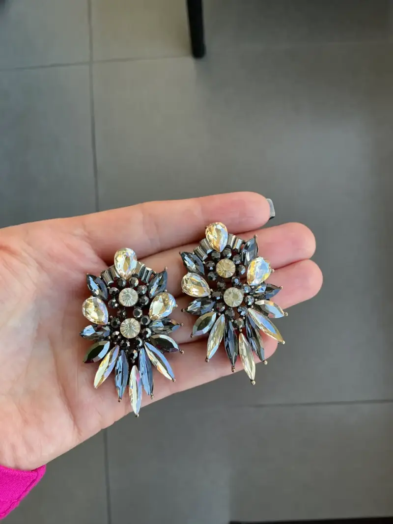 Aros estilo vintage con cristales - 3