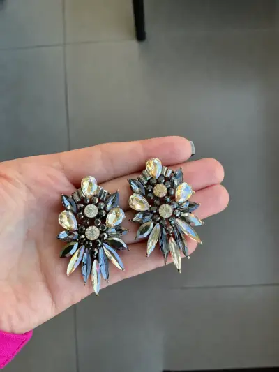 Aros estilo vintage con cristales - miniatura 3