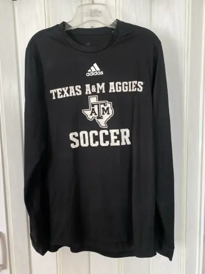 Polera negra Adidas Texas A&M - miniatura 1