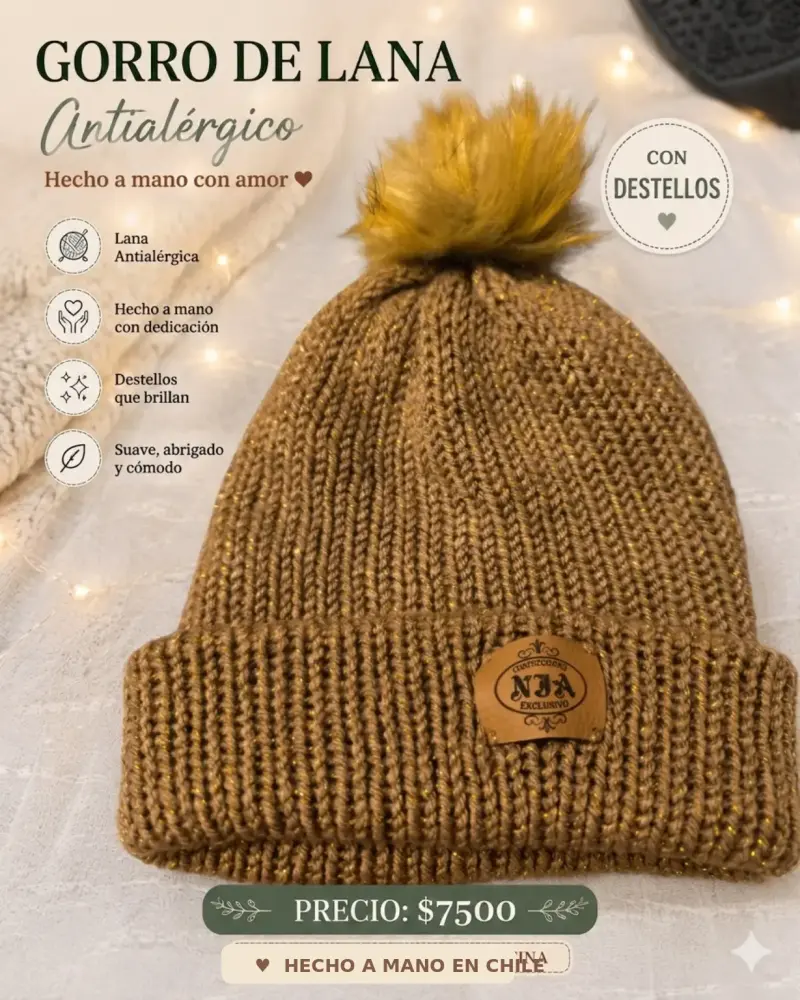 Gorro de lana con destellos - 1