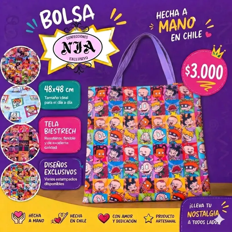 Bolsa de tela con estampado - 1