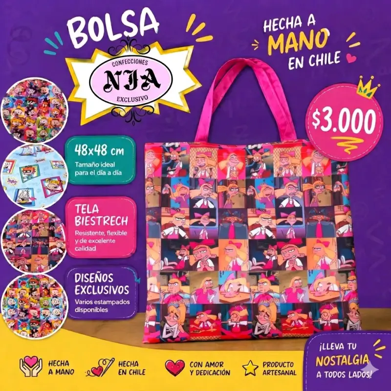 Bolsa de tela con estampado - 2