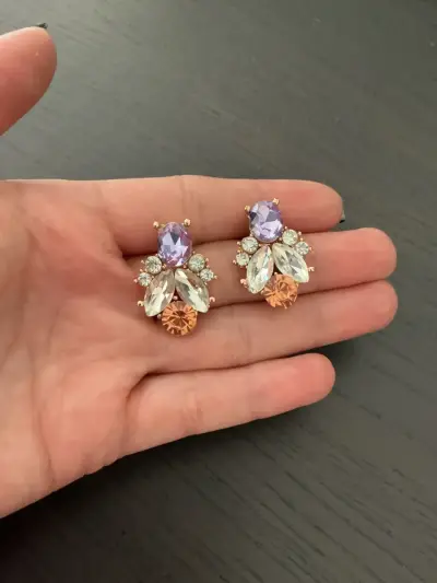 Aros de cristal coloridos livianos - miniatura 1