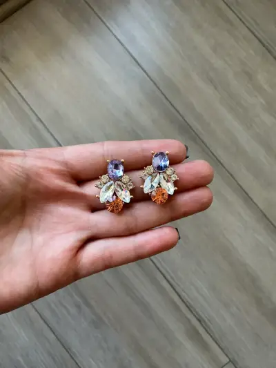 Aros de cristal coloridos livianos - miniatura 4