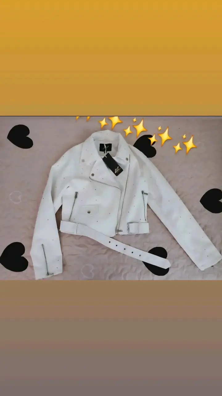 Chaqueta blanca de cuero sintético - 1