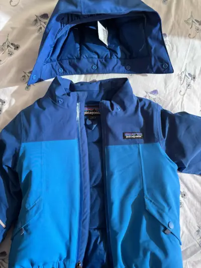 Parka nieve Patagonia azul para niños - miniatura 3