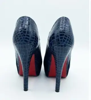 Botines azul oscuro de tacón alto - miniatura 3