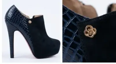 Botines azul oscuro de tacón alto - miniatura 4