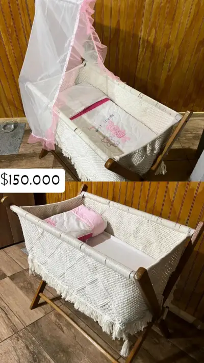 Cuna Moisés en macrame - miniatura 1