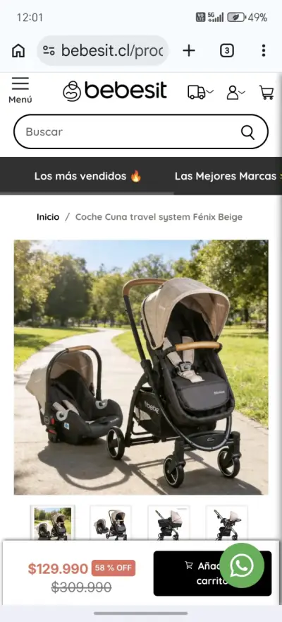 Coche doble bebesit - miniatura 5
