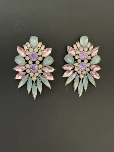 Aros con piedras multicolor - miniatura 1
