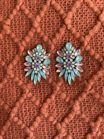 Aros con piedras multicolor - miniatura 4