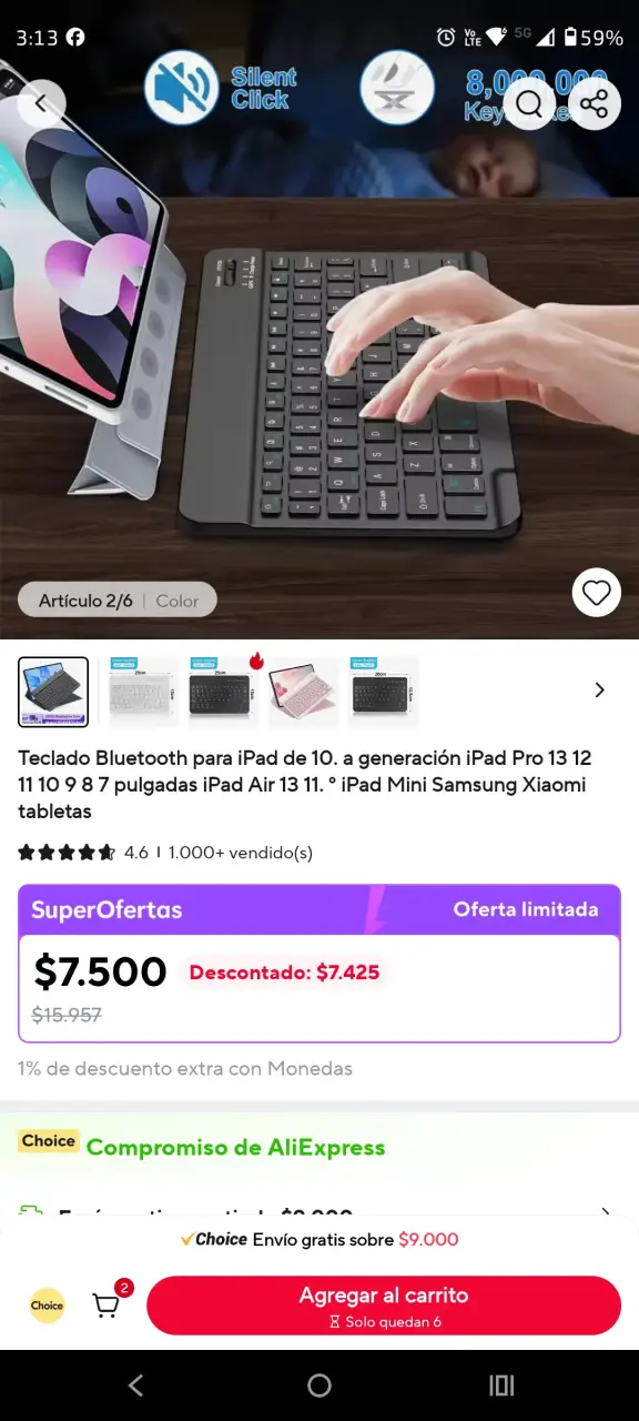 Teclado Bluetooth para tablets