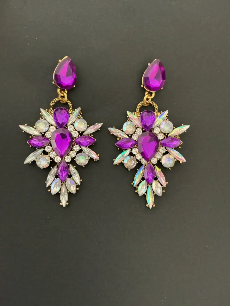 Aretes statement morados - 1
