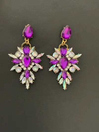 Aretes statement morados - miniatura 1