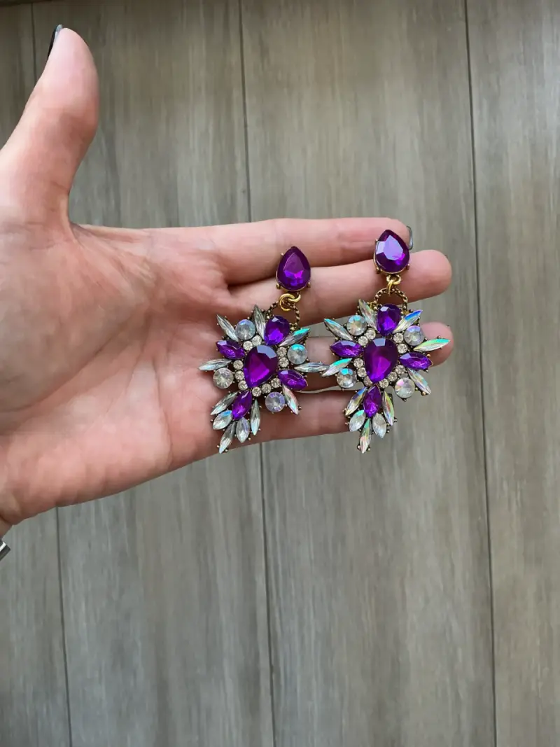 Aretes statement morados - 2