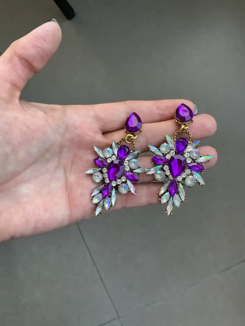 Aretes statement morados - 3