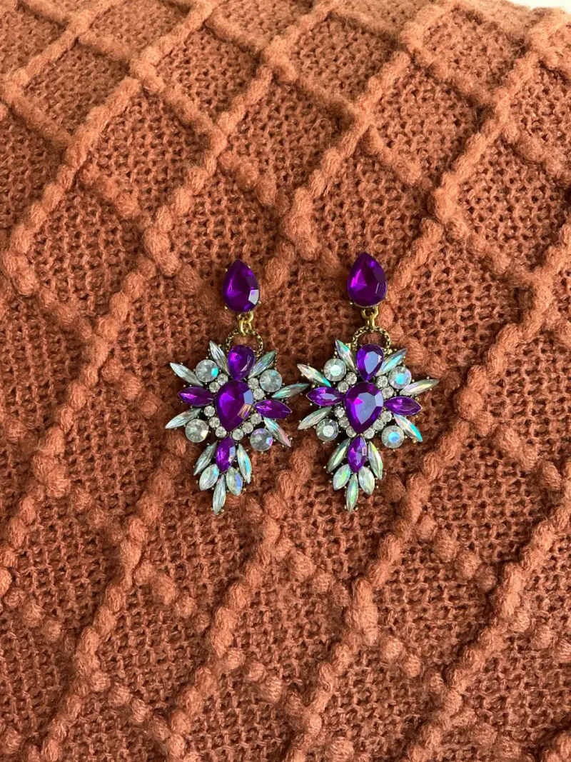 Aretes statement morados - 4