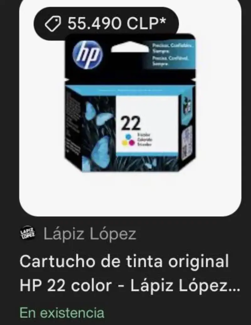 Cartucho de tinta HP 22 Tricolor NUEVO - 2