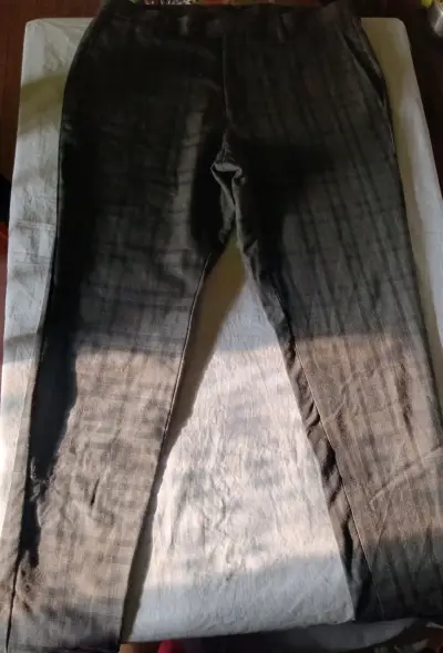 Pantalón Mujer de Tela Cuadrille Gris Oscuro - miniatura 1