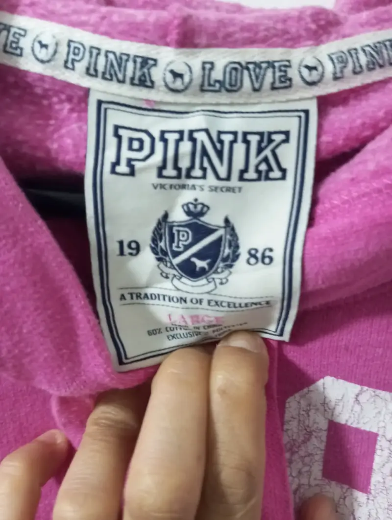 Polerón rosa con diseño Peace Love - 3