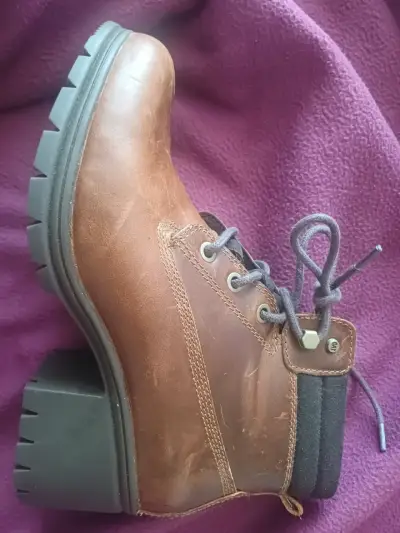 Botines de cuero marrón marca caterpillar - miniatura 4