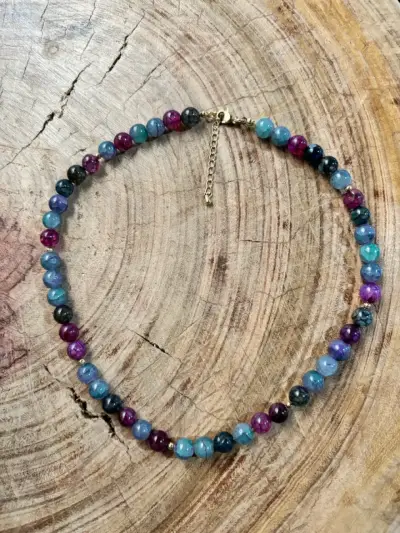 Collar de piedras multicolor - miniatura 1