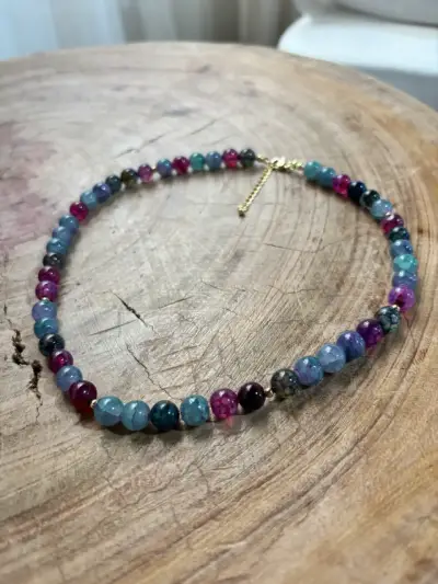Collar de piedras multicolor - miniatura 2