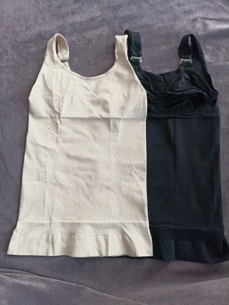 Tops de lactancia beige y negro - 2