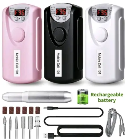 Set de manicura eléctrico recargable 30 mil rpm - miniatura 1